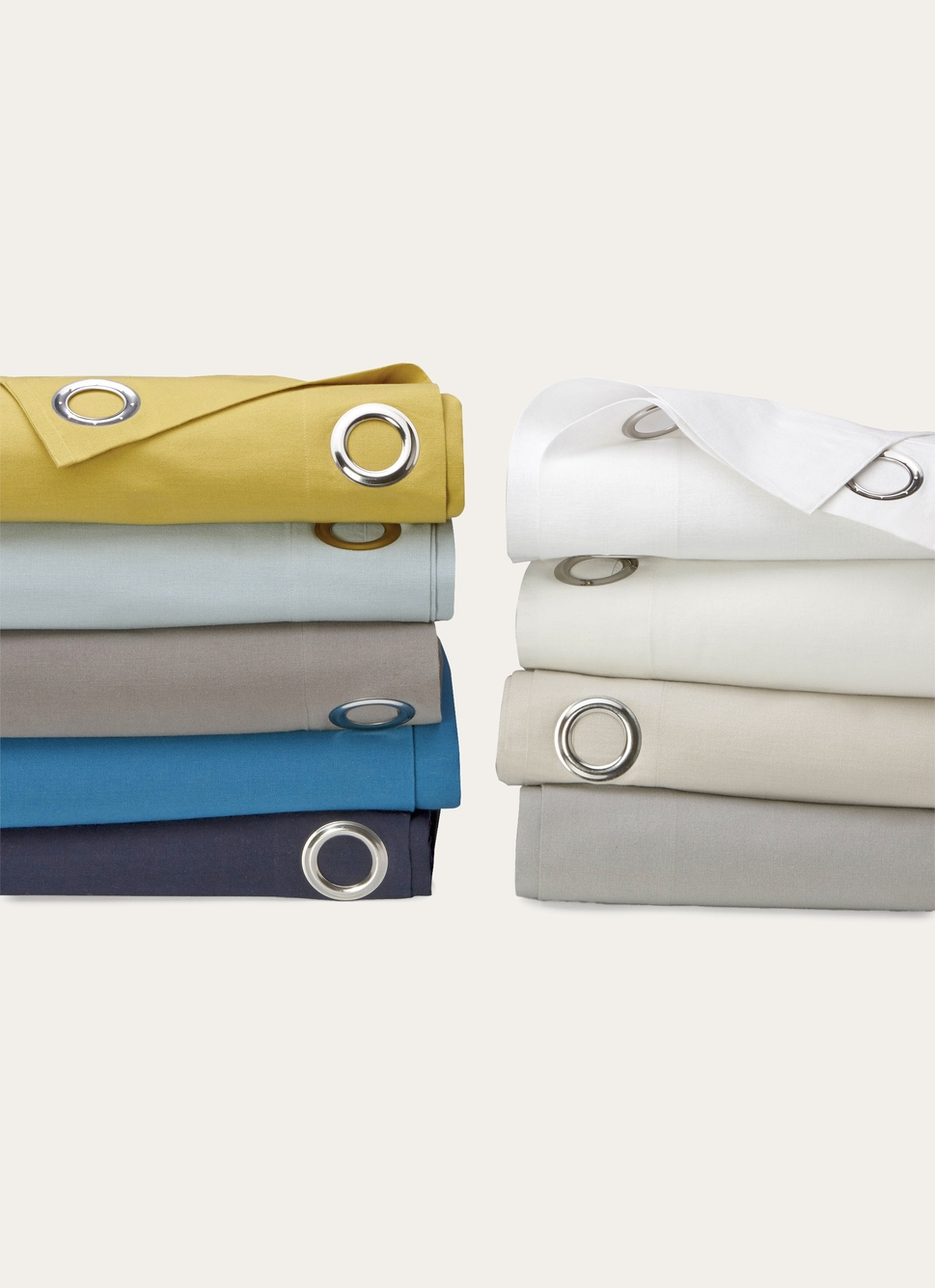 RIDEAU EN COTON ÉPAIS UNI BEIGE