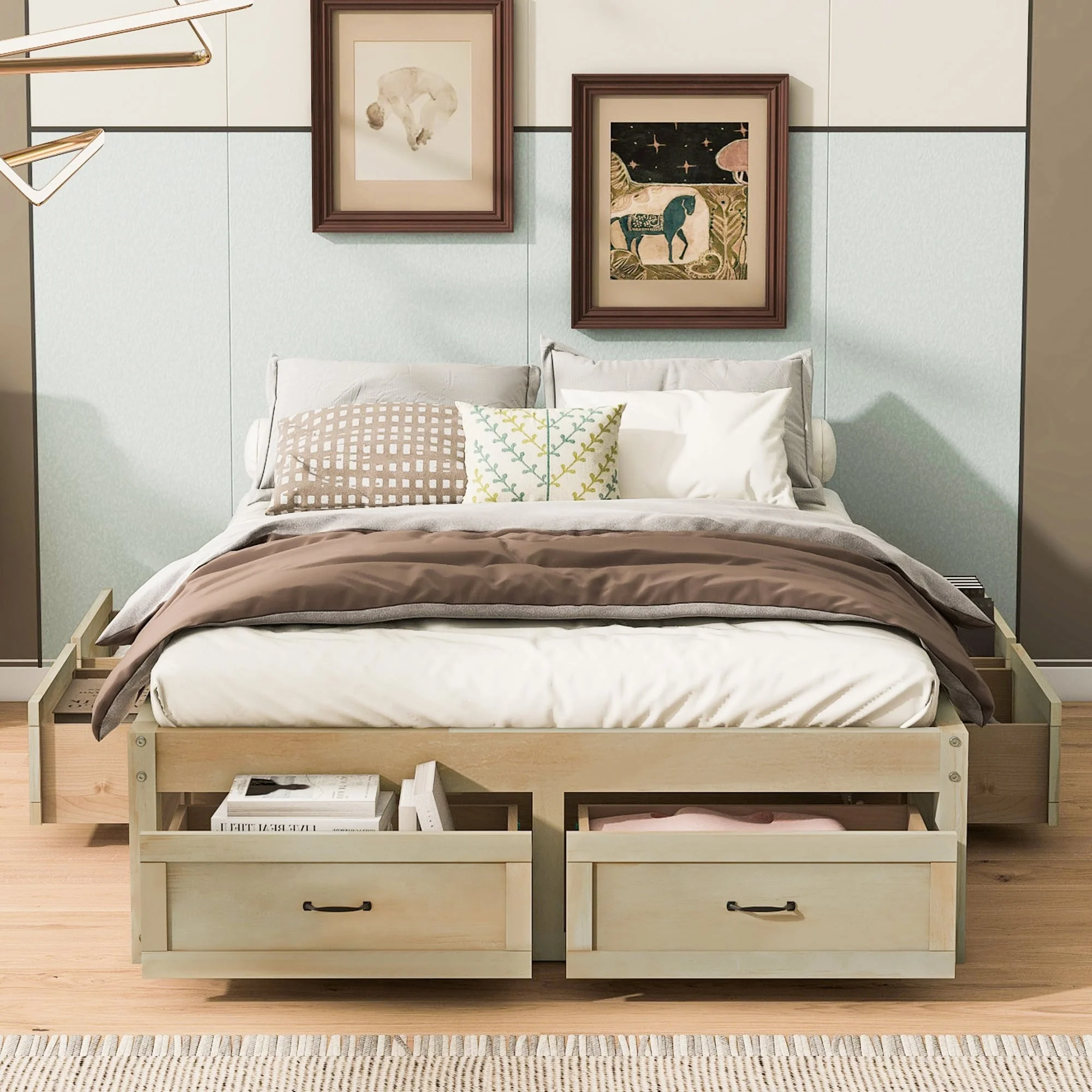 Merax Platform Bed with 6 Storage Drawers
