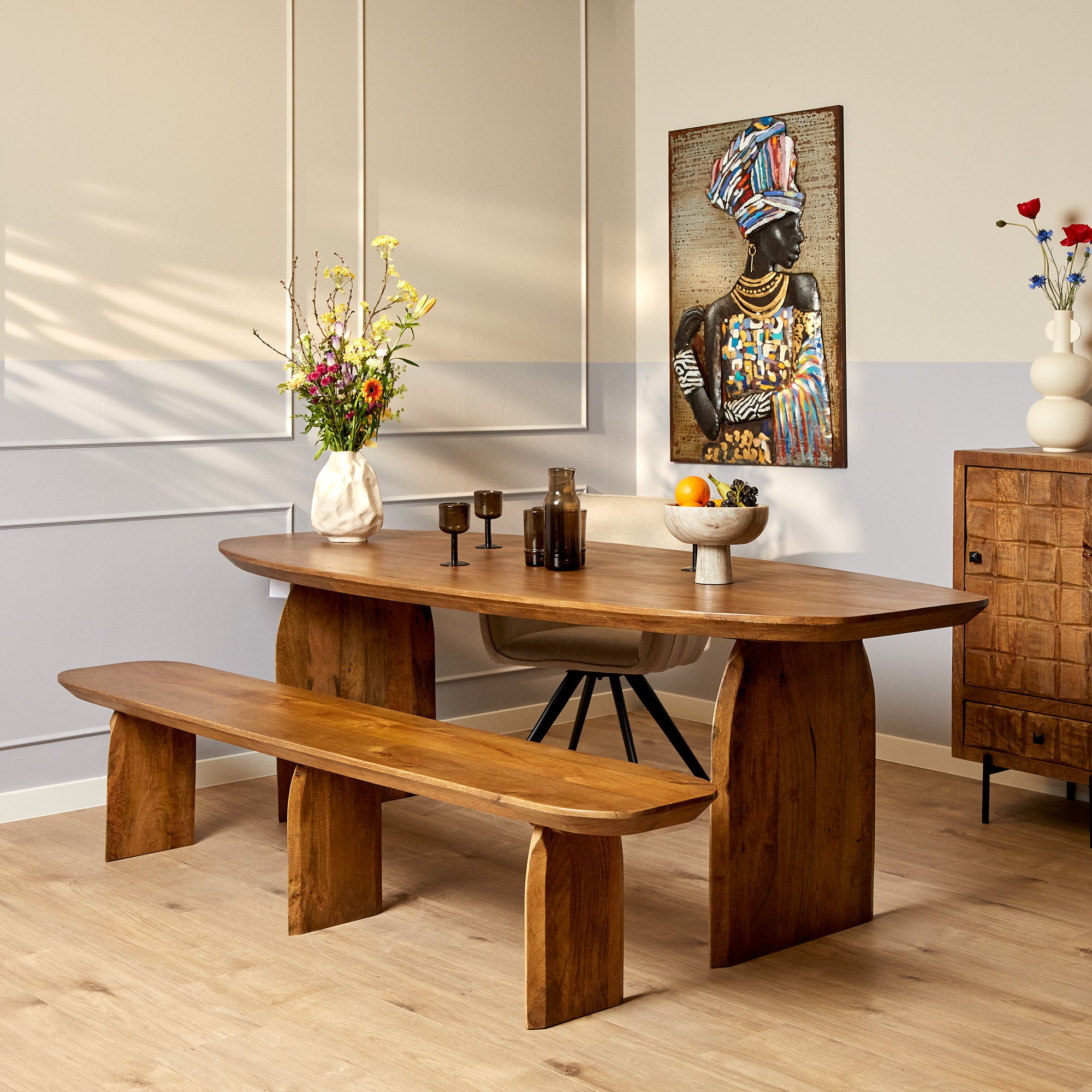 Starfurn eetkamerbank Tense - bruin - 38x280x45cm