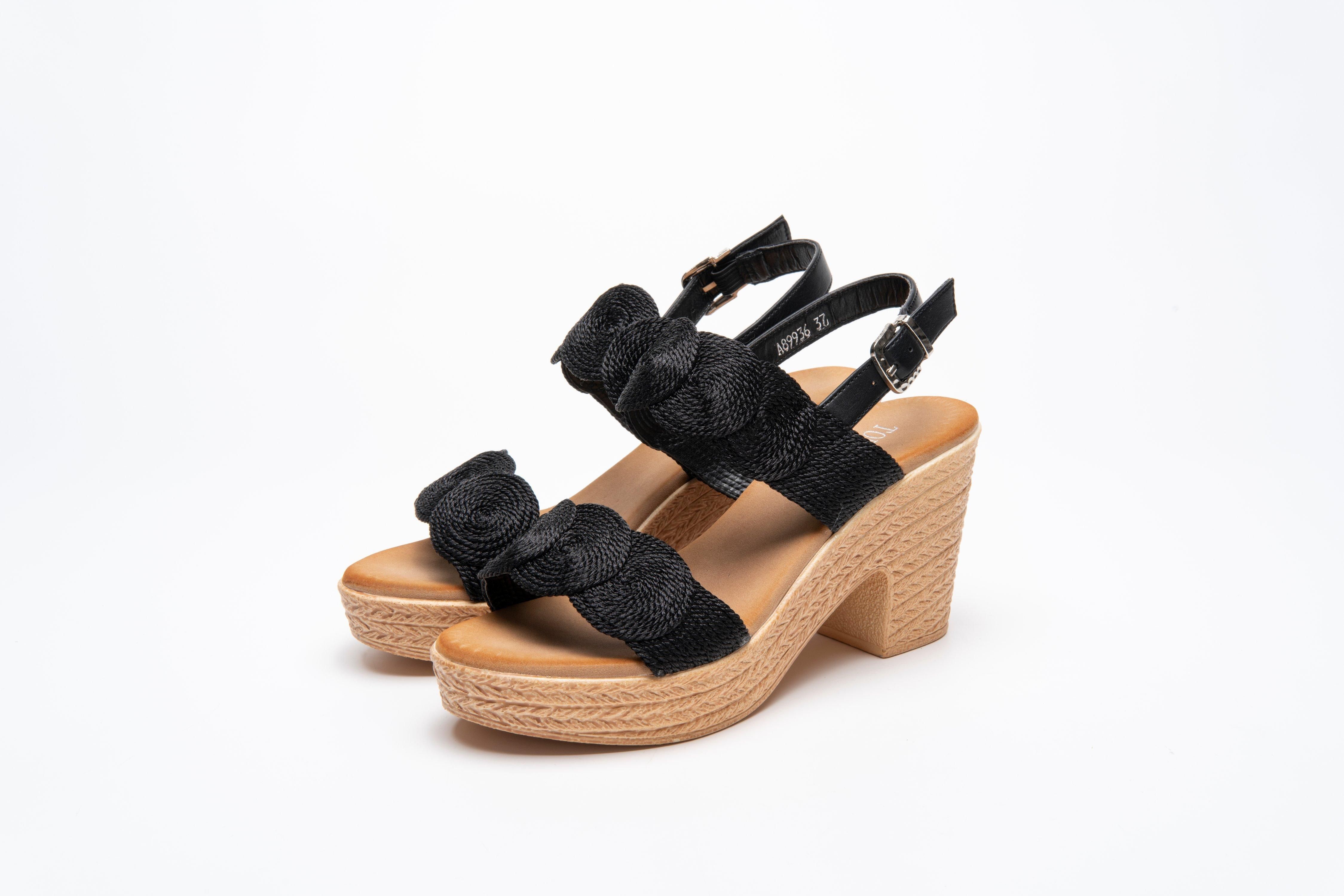 IVACHY Sandal Wedge Woven Braided Block Heels Summer Espadrille Platform Shoes