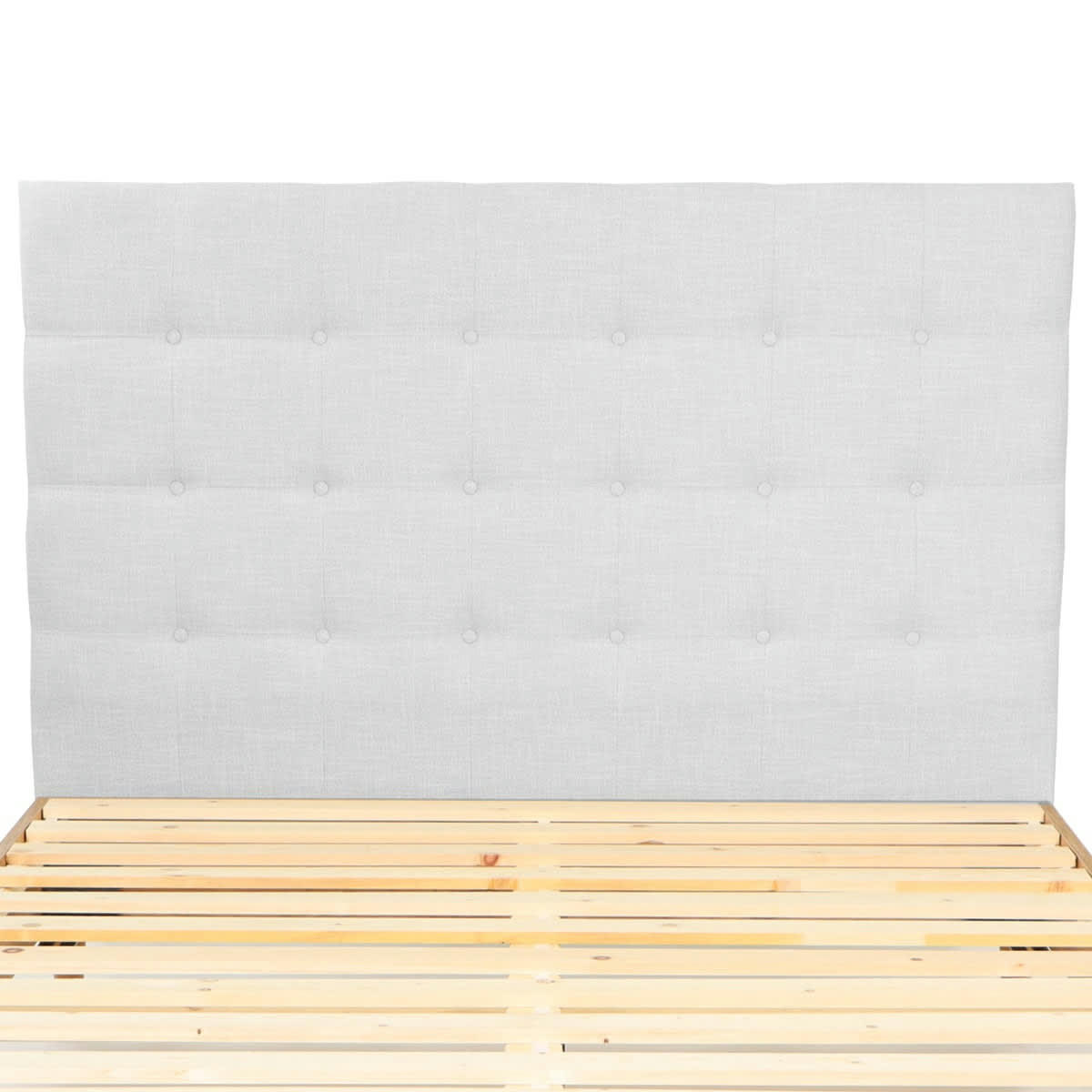 - Tête de lit capitonnée en tissu gris clair 140 cm