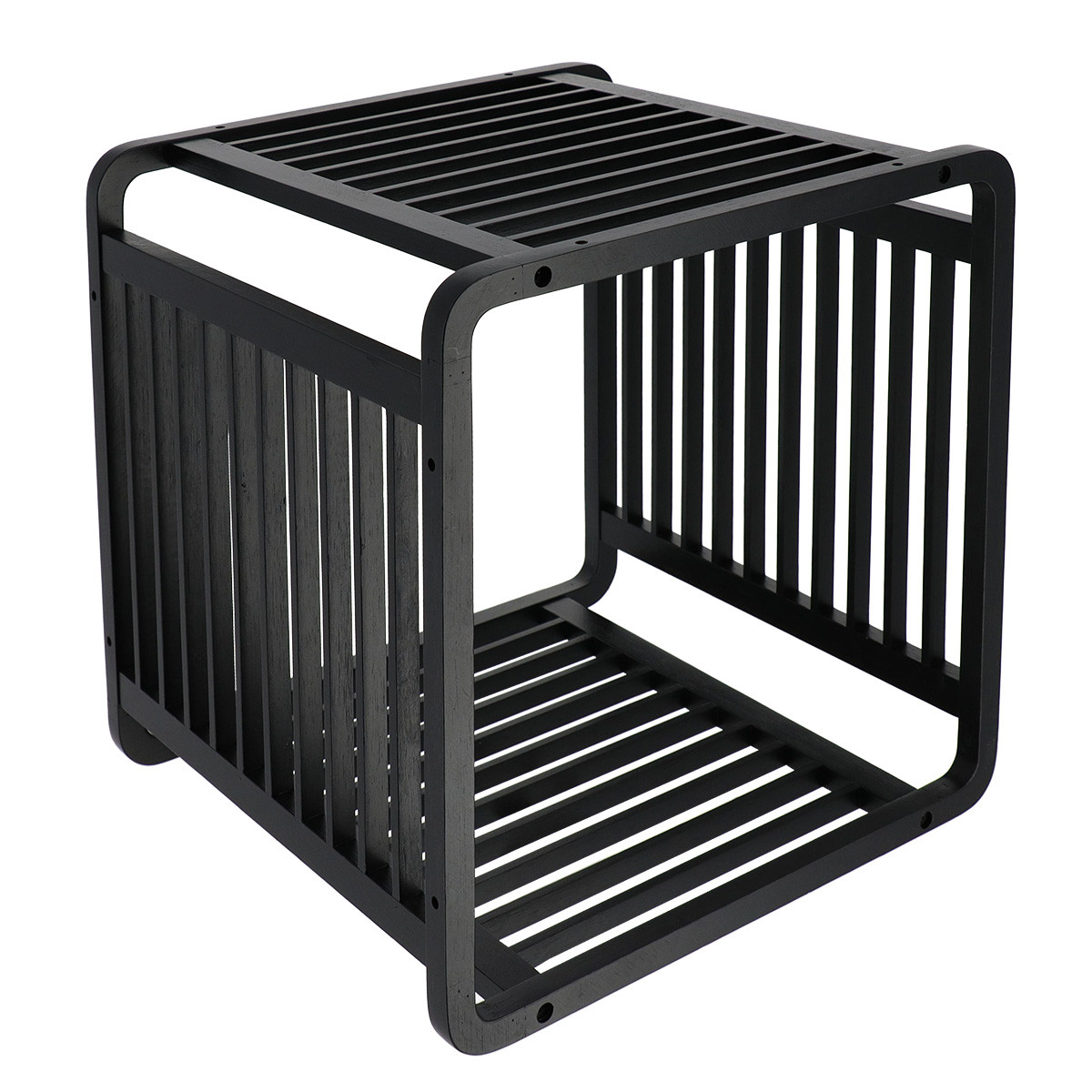 Modułowa półka bambusowa Cube Czarna nowoczesna 33 cm