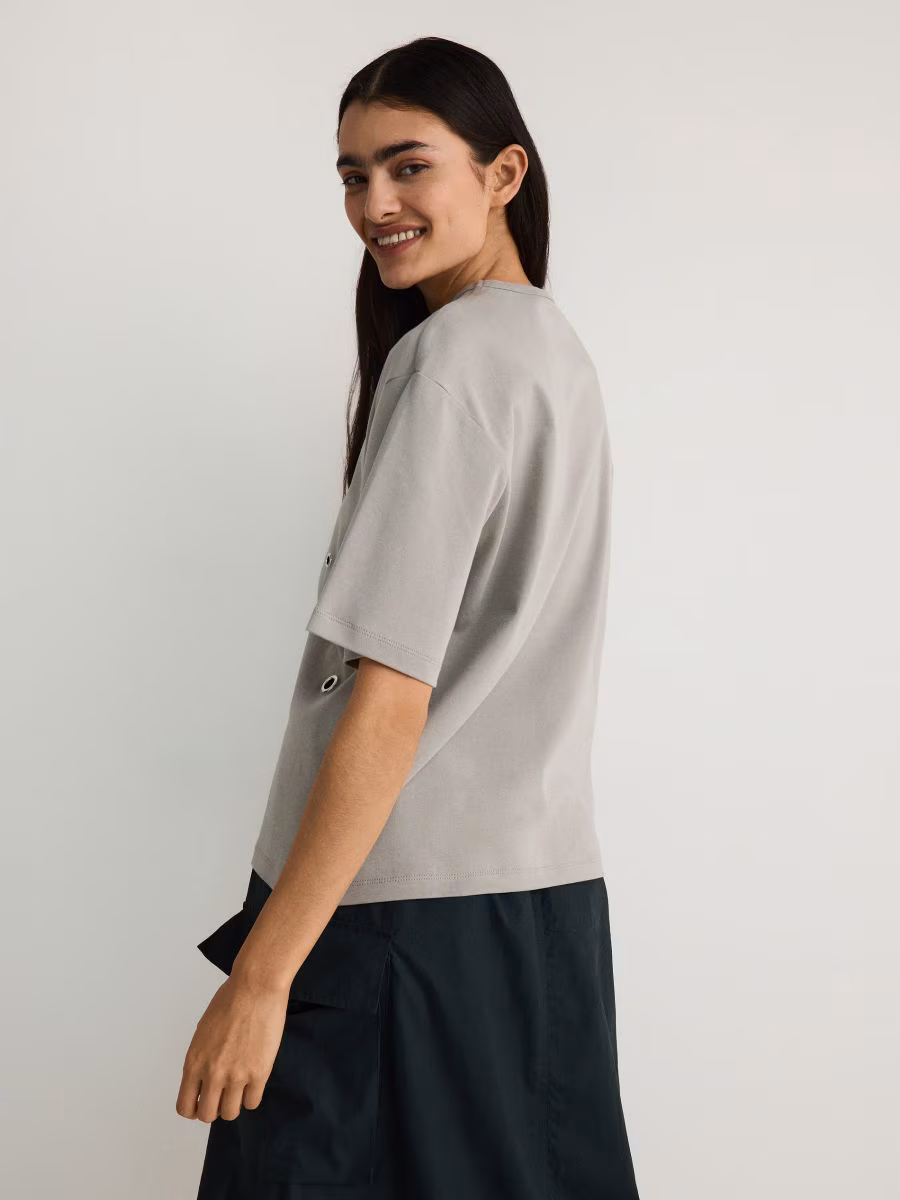 Oversized T-Shirt With Eyelets
