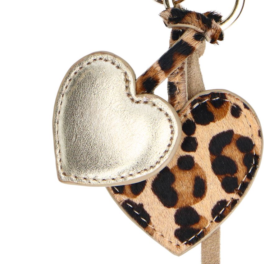 Manfield Leopard sleutelhanger met hartjes