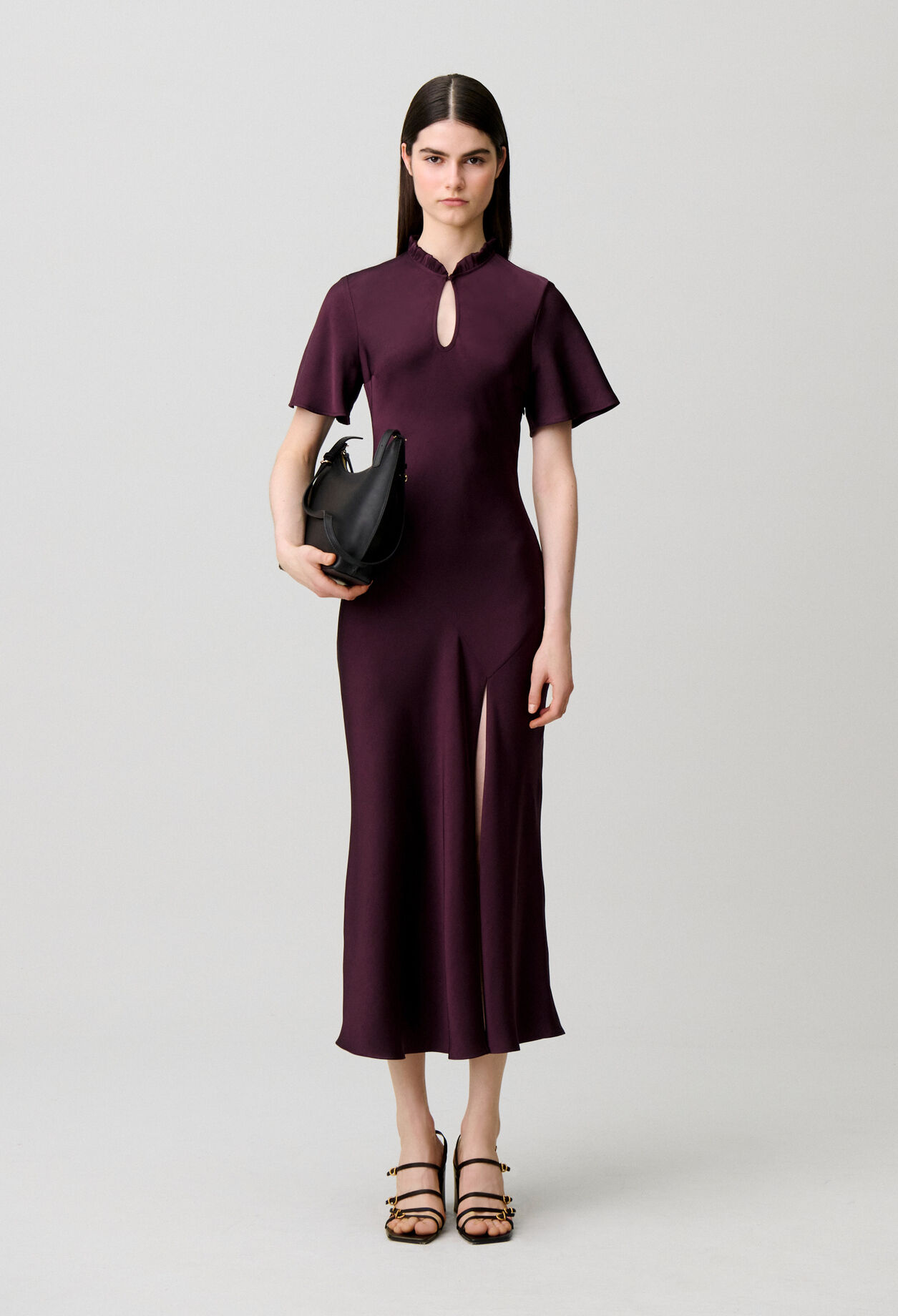 Robe fluide col victorien