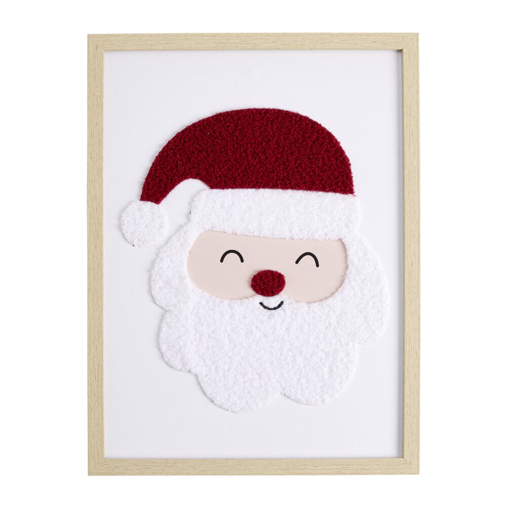 Décoration de No&euml;l cadre décor bouclette 30x40cm (2 modèles)
