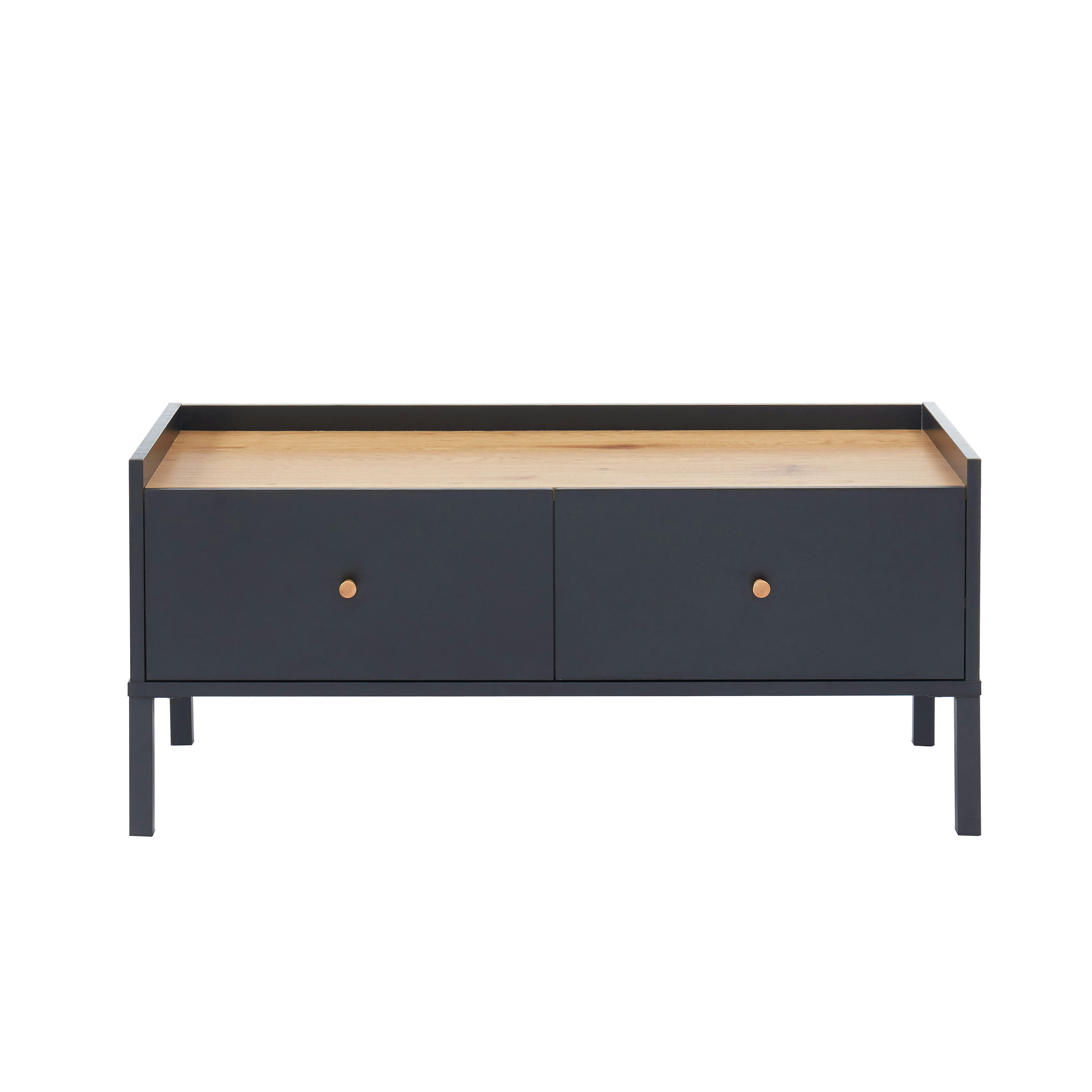 ARCHI - Table basse   noir et effet bois  90cm