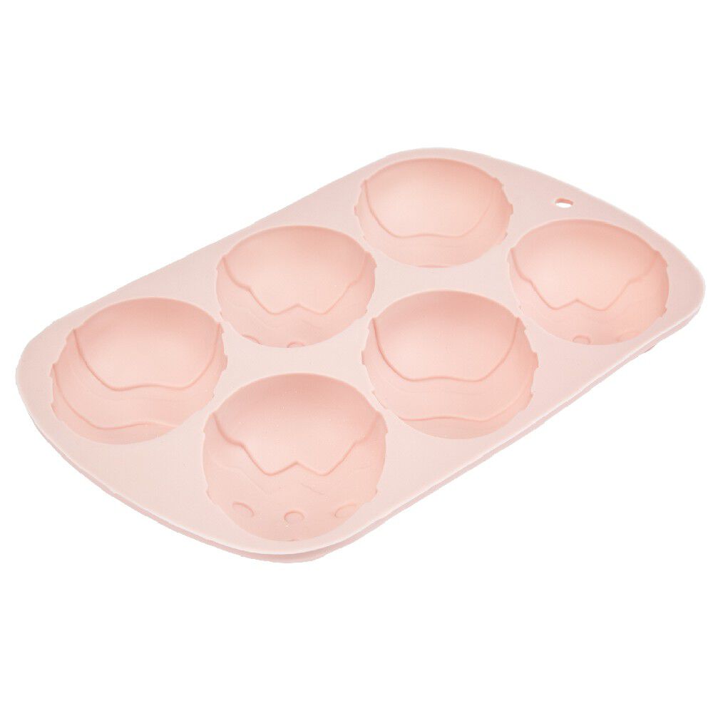 Moule silicone oeuf de Pâques à motifs en relief x 6