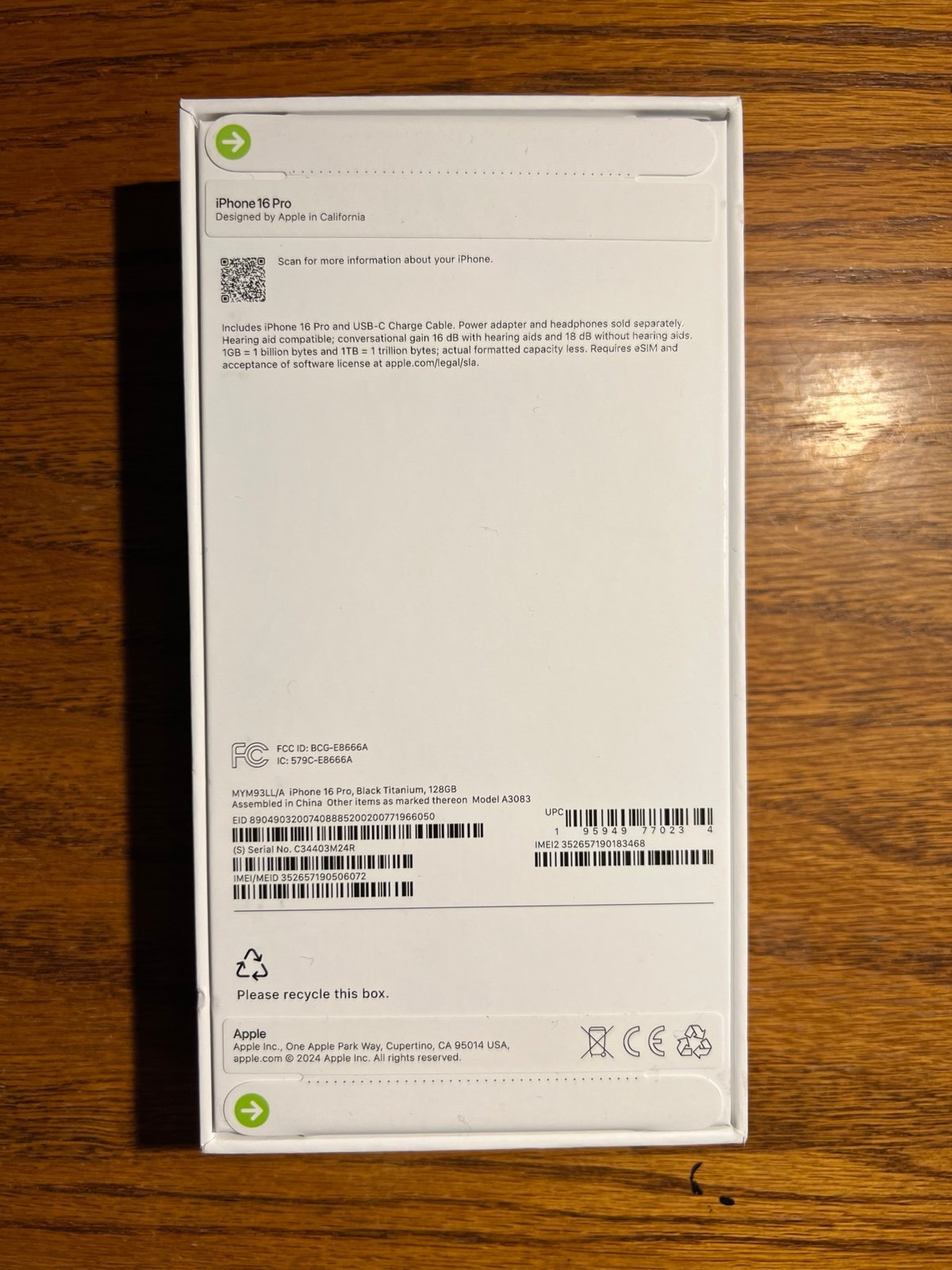 Apple iPhone 16 Pro (Black Titanium) 128GB [NEW - UNLOCKED]