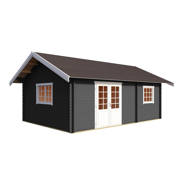 Gartenhaus »Caroline«, BxHxT: 675 x 330,6 x 489,9 cm, (Außenmaß inkl. Dachüberstand), carbongrau