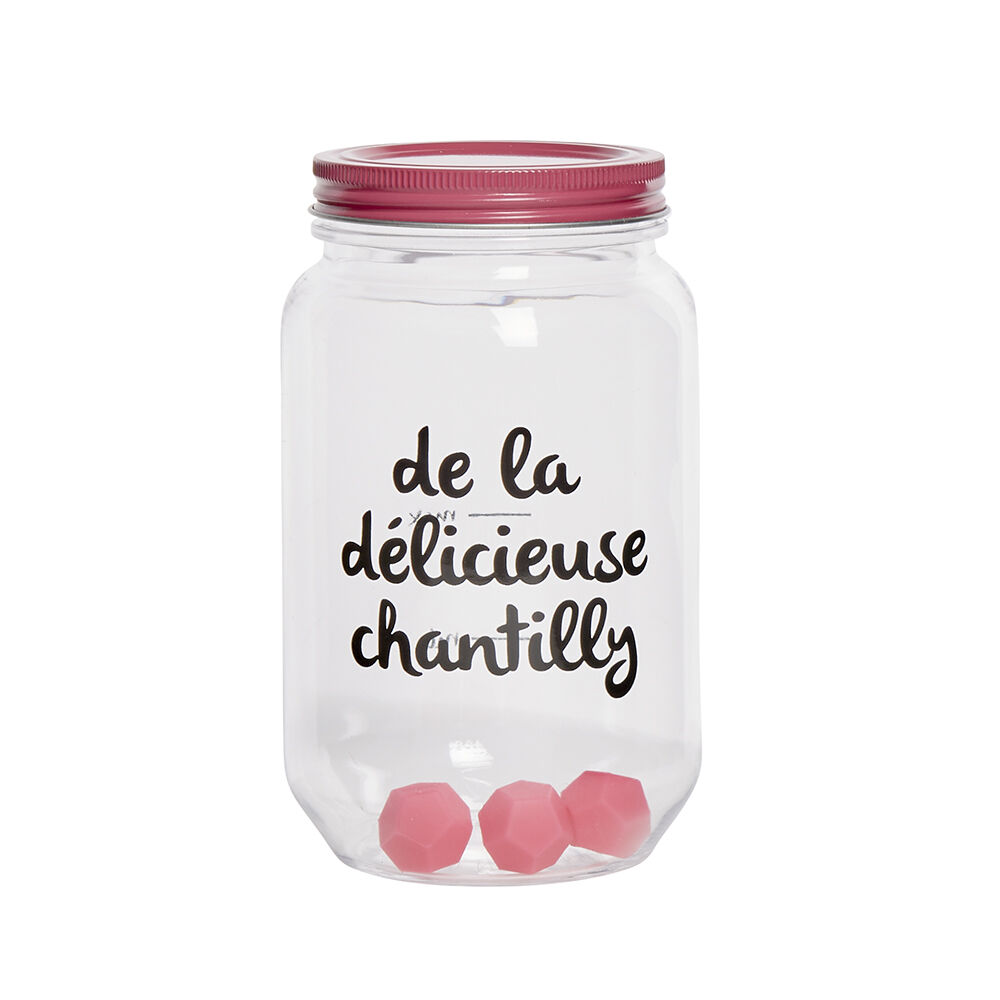 Shaker à chantilly manuel transparent rose