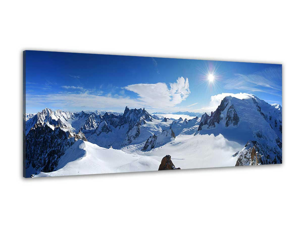 - Tableau panorama du mont blanc imprimé sur toile 120x50cm