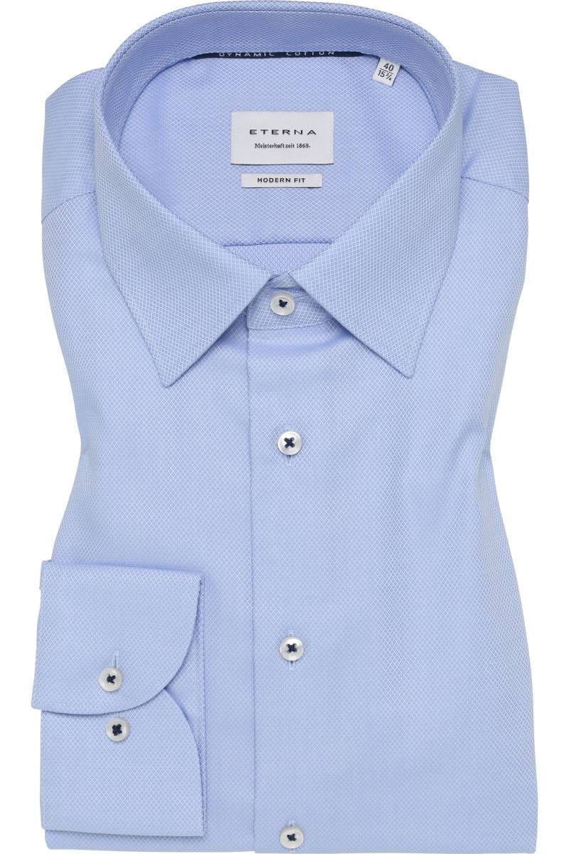 ETERNA Dynamic Cotton Modern Fit Hemd hellblau, Strukturiert