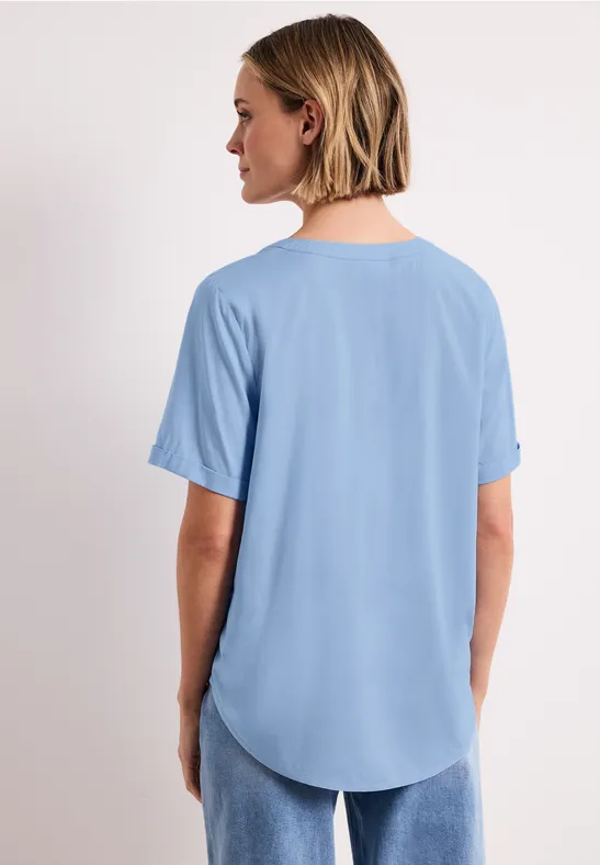 Kurzarm Bluse mit Turn-Up