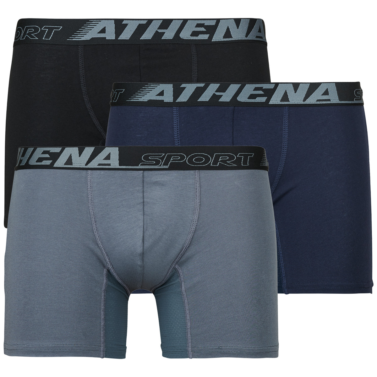 Athena - AIR FIT LONG Pack de 3 - Grey / Marine / Black