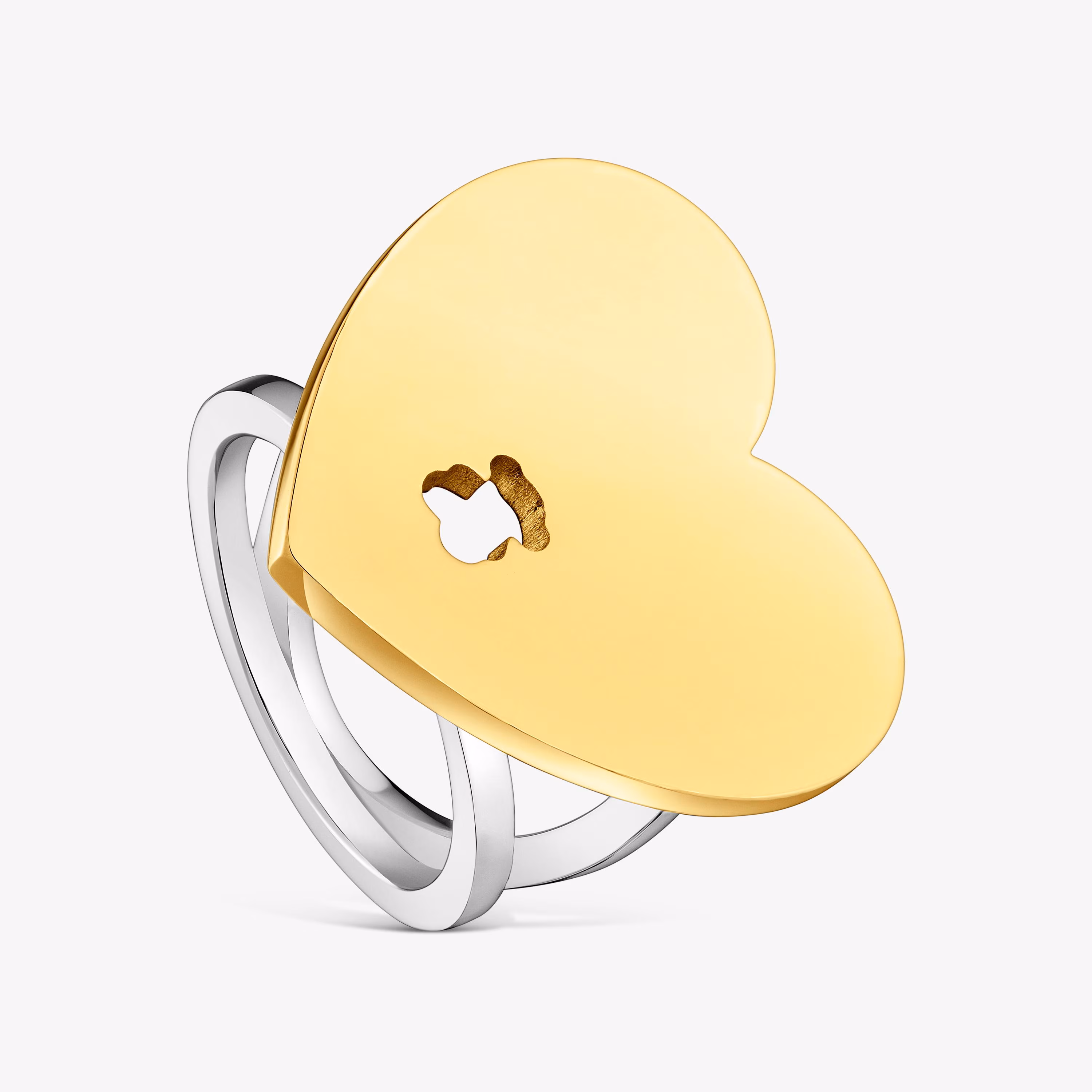 Anillo de acero bicolor motivo corazón TOUS Charming