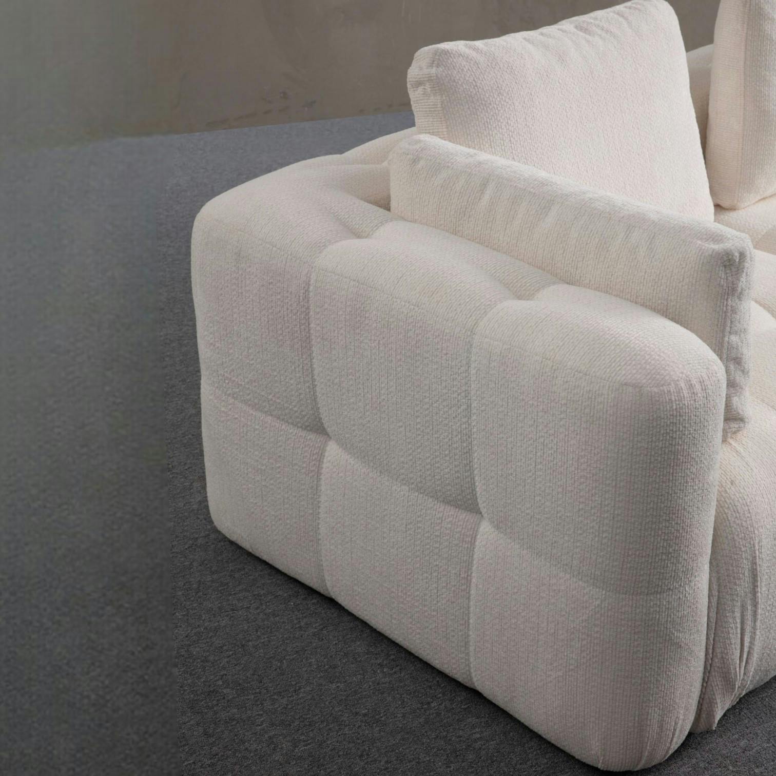 Canapé 2 places modulable blanc, forme organique BARI