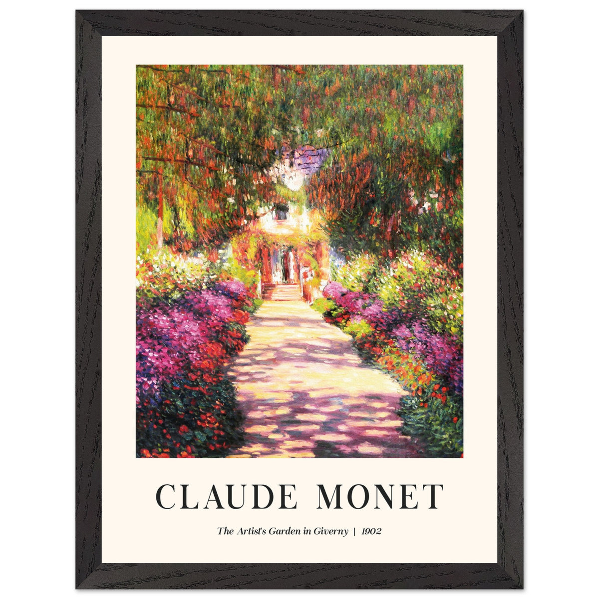 Artfulprints Poster met Lijst Claude Monet - The artist's garden in Giverny II  - 30x40 cm - Meerkleurig