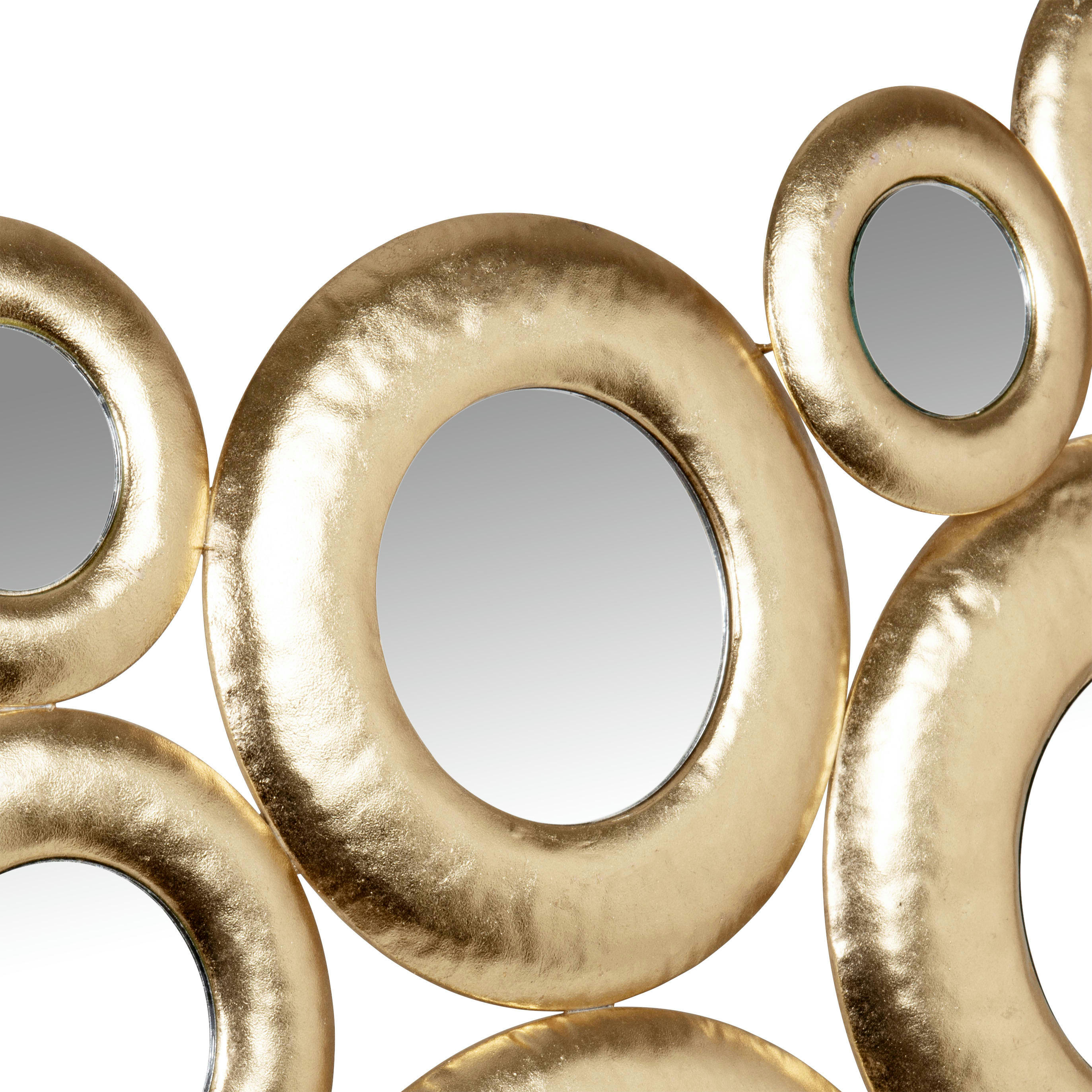 SOUHEL - Déco murale en métal doré et miroirs 76x97