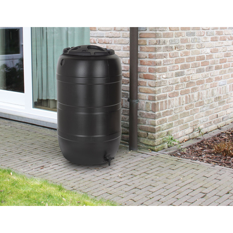 Tonneau à eau de pluie noir 210 L PRACTO GARDEN