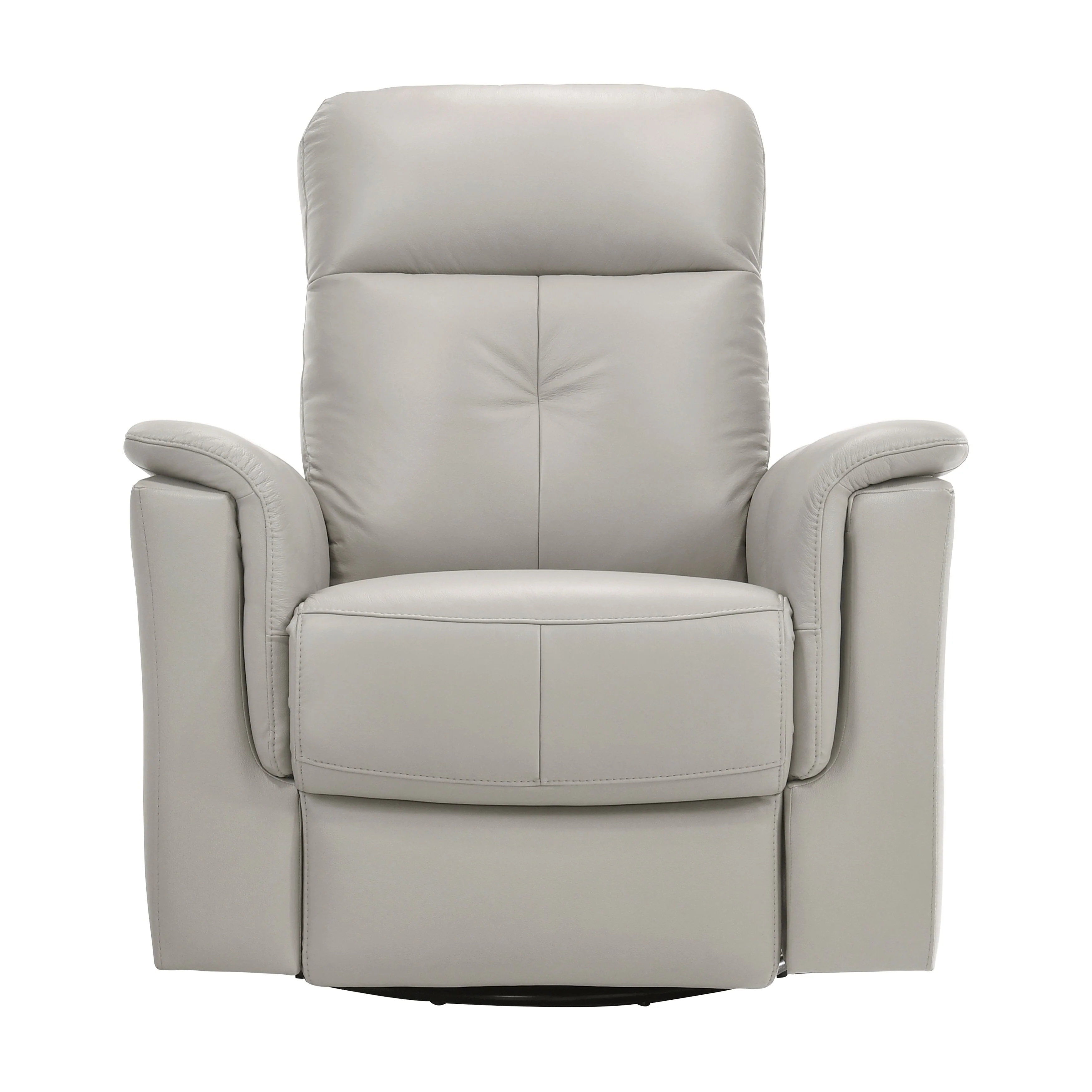 Silver Color Leather Upholstered Reclining Chair Swivel Glider Motion Modern Living Room Furniture Comfort Chair 1pc