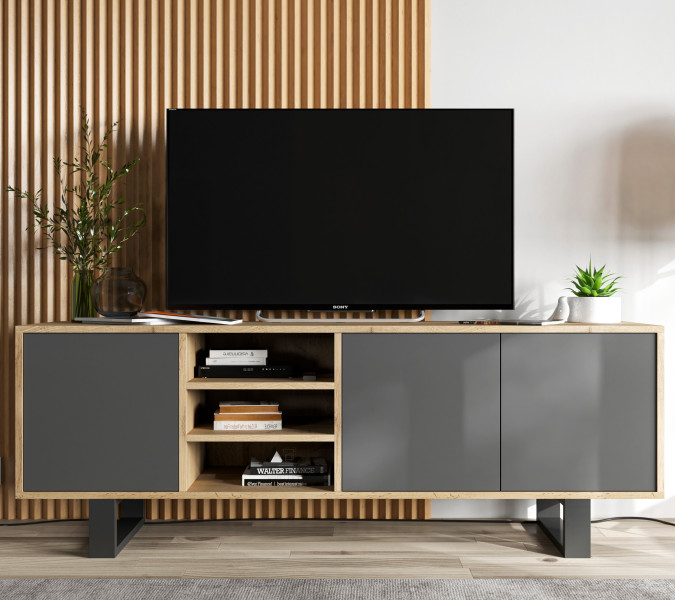 Komoda RTV Loft Szafka RTV Loft Wotan grafit MAT