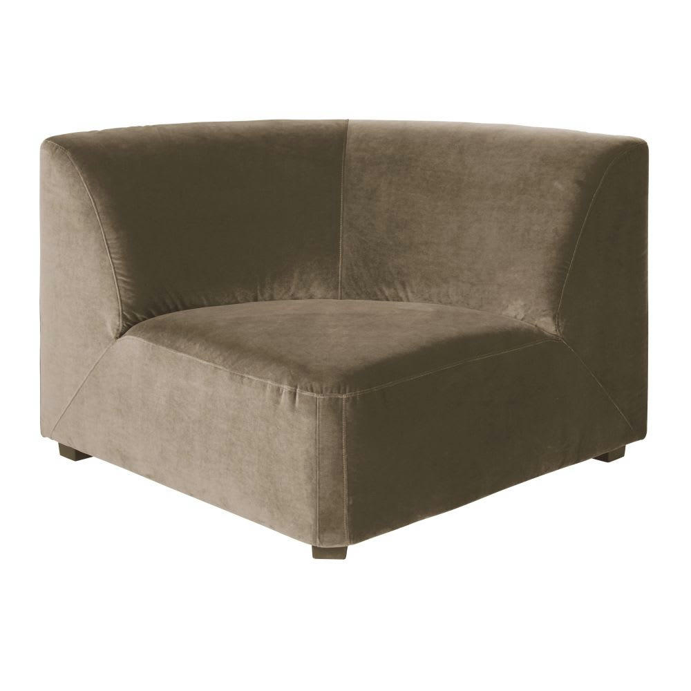 Virgile - Angle pour canapé modulable en velours beige