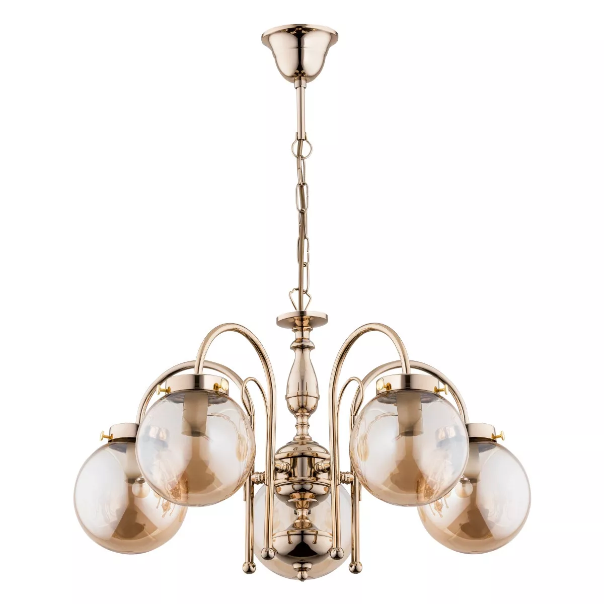 Lampa wisząca złota HERO 5xE14x10W wym: 65x53x53 cm Alfa