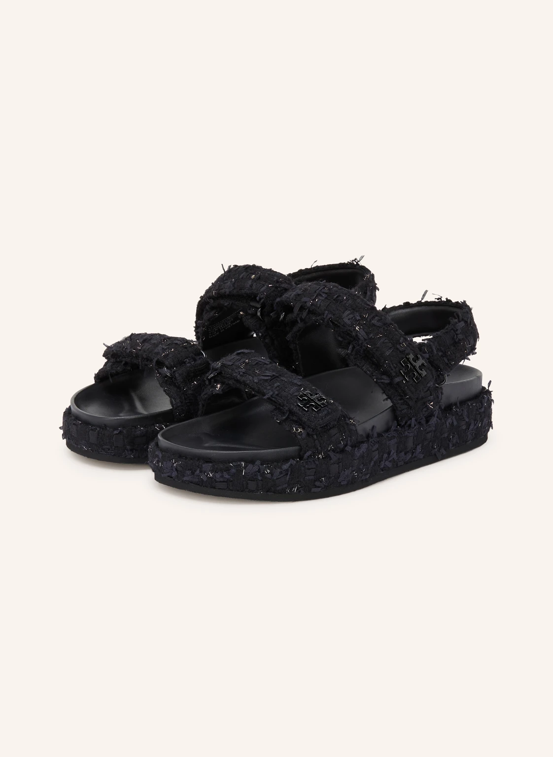 TORY BURCH Plateau-Sandalen KIRA mit Glitzergarn