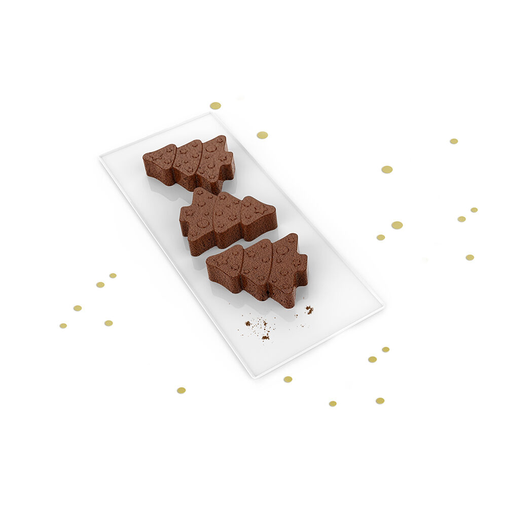 Moule à gâteau forme sapin de No&euml;l x 6 en silicone