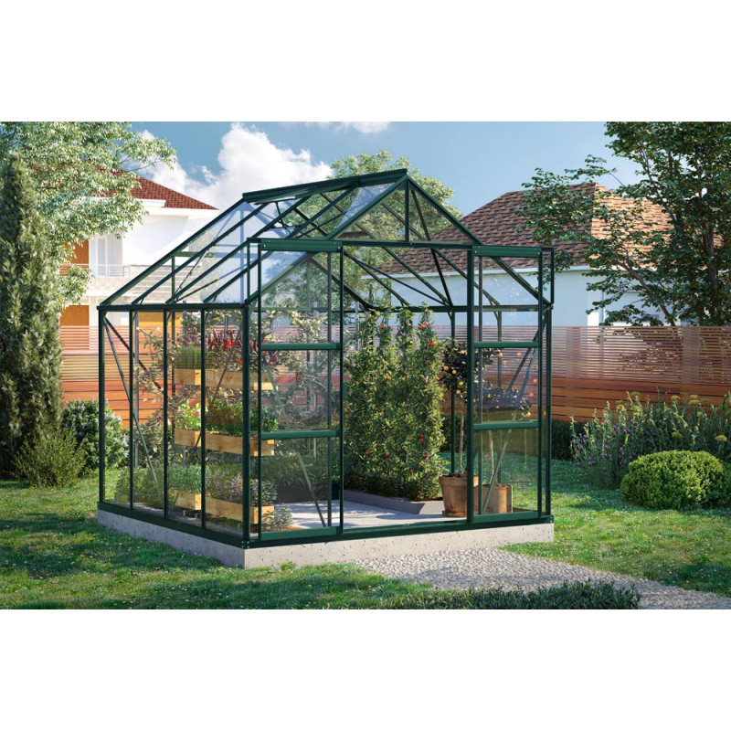 Serre en verre Uranus verte 6,7 m² VITAVIA