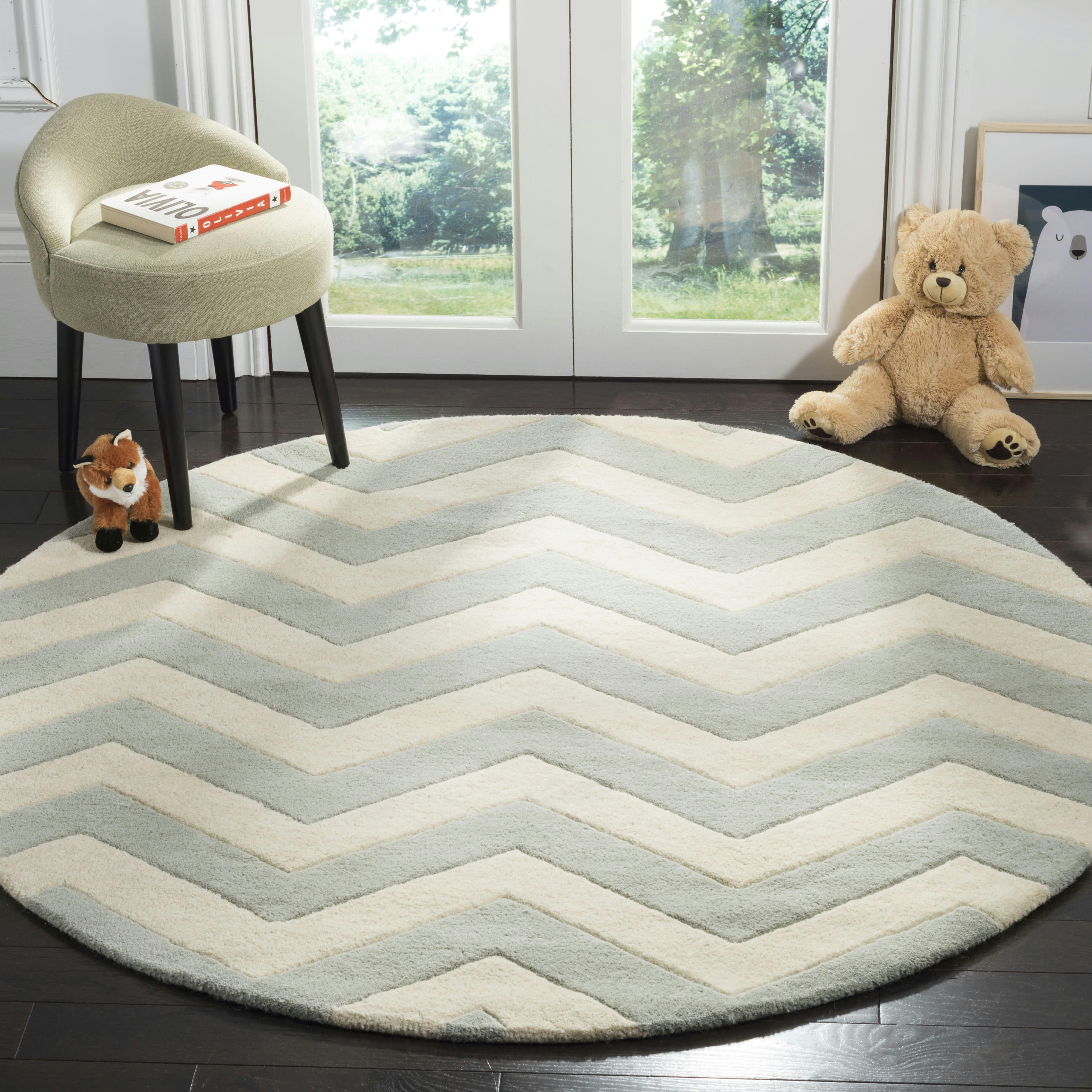 CHATHAM - Tapis de salon interieur en gris & ivoire, 213 x 213 cm