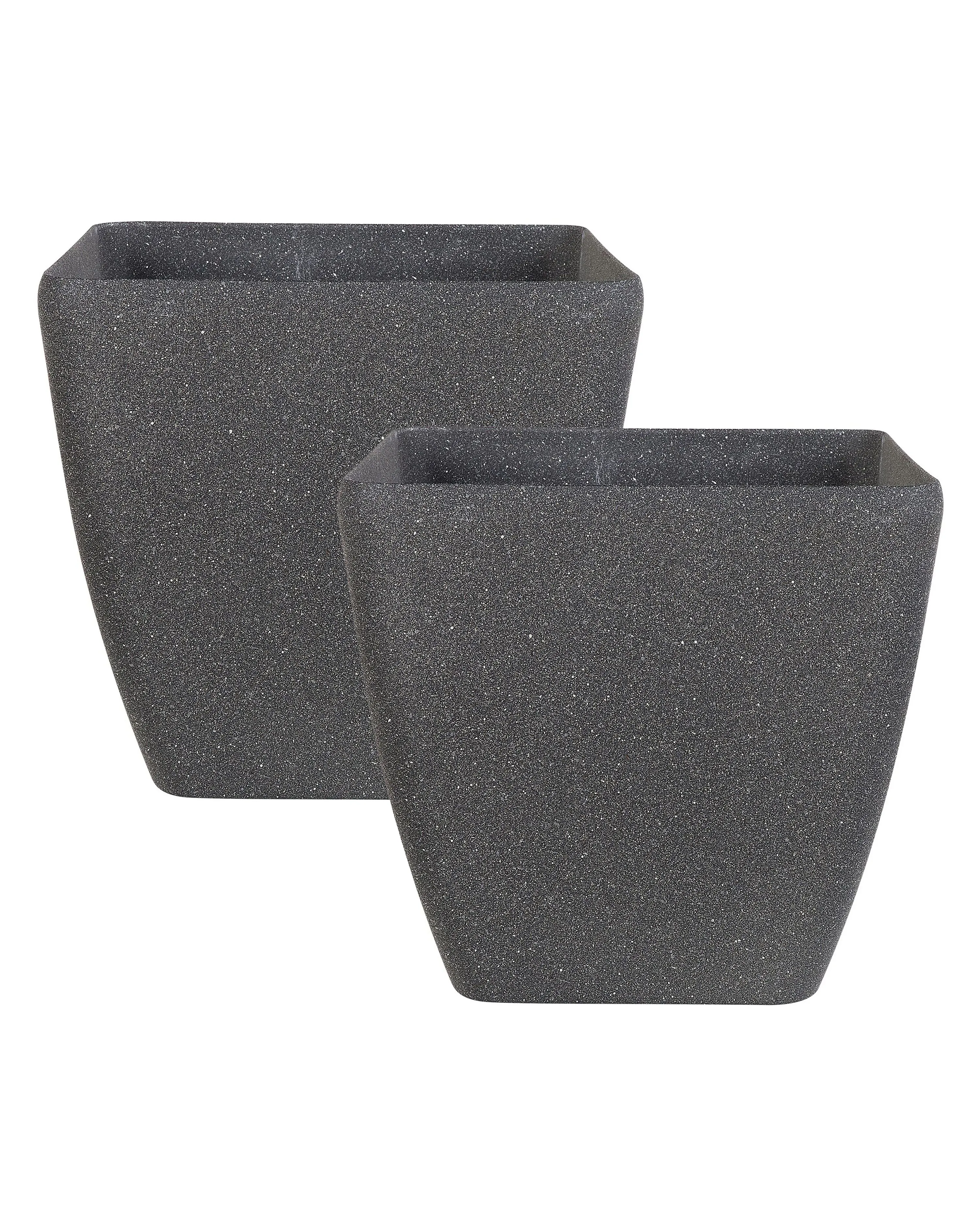 Set of 2 Plant Pots ZELI 34 cm Dark Grey