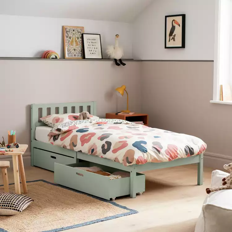 Habitat Kids Ronnie Single Bed with Drawers - Green
