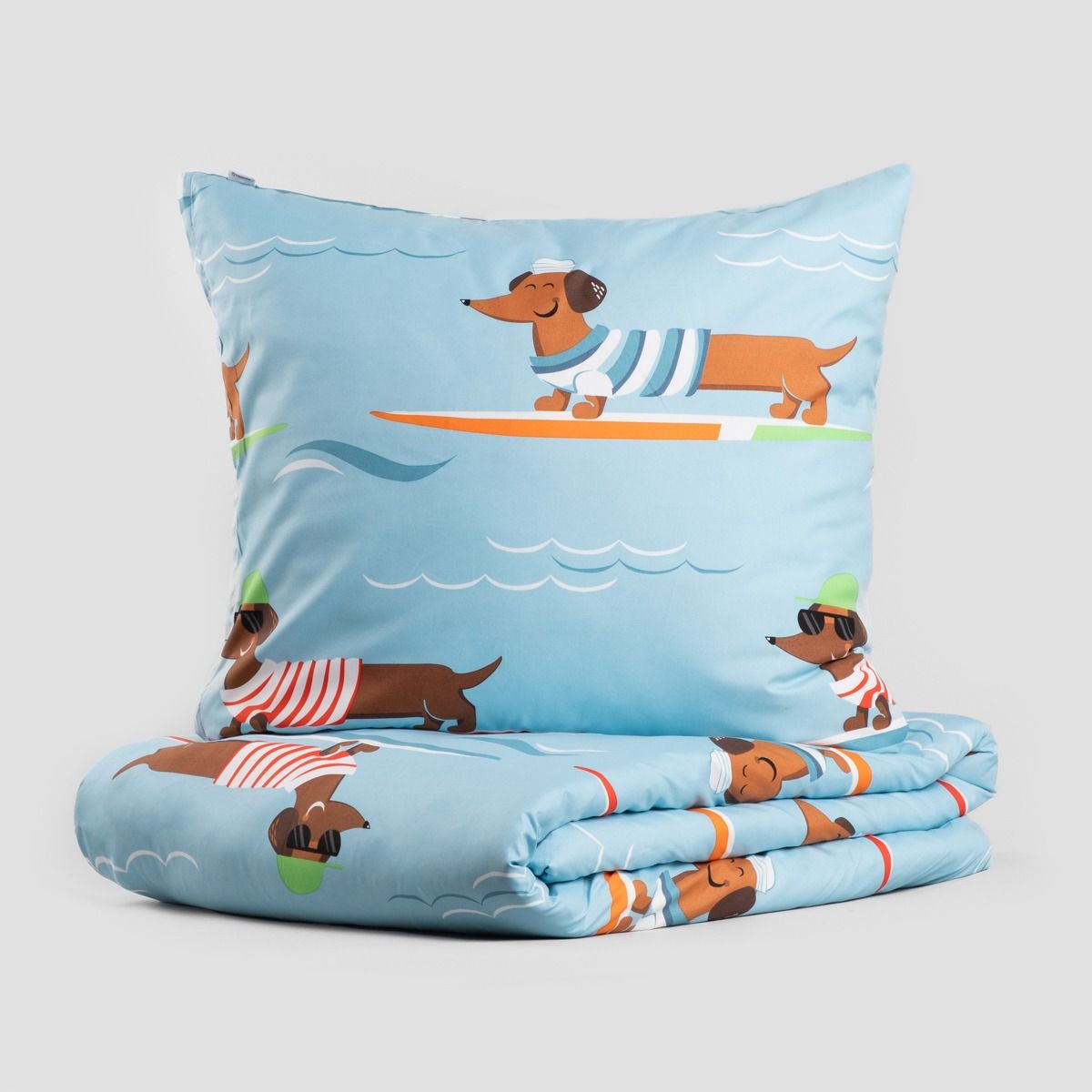 Pościel LONGO z mikrofibry w jamniki 160x200   2*70x80 cm