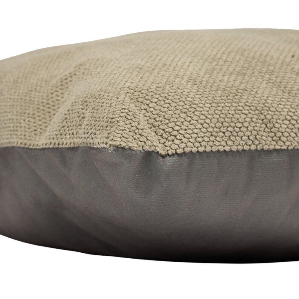 Coussin carré velours biface 45x45cm (2 modèles gris ou marron)