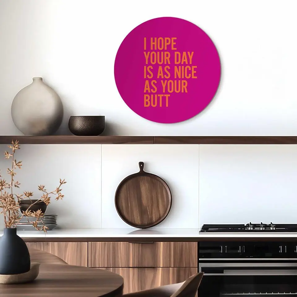 Glasschilderij Have a nice day - &Oslash; 50 - Roze