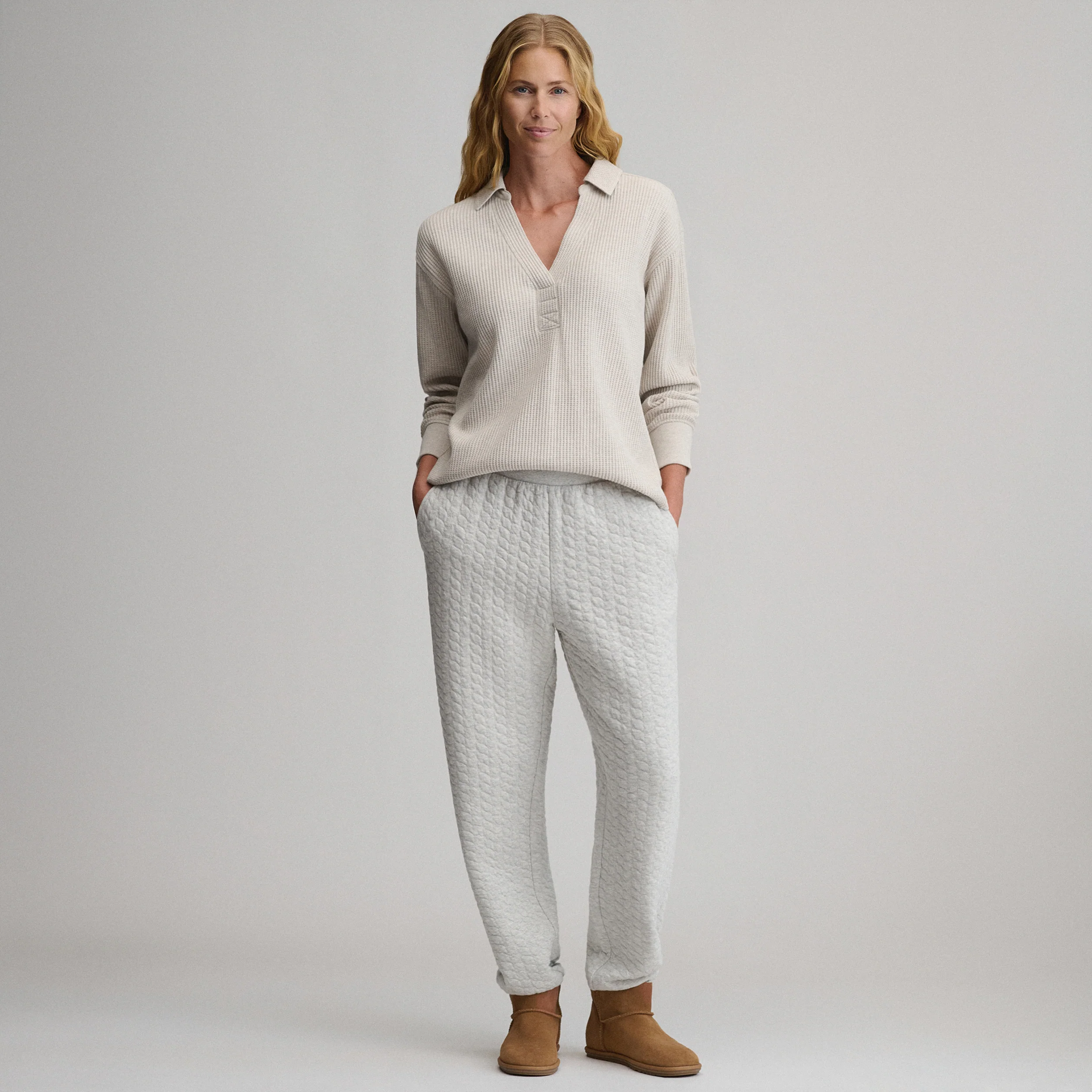 Women's Lounge V-Neck Thermal Crew