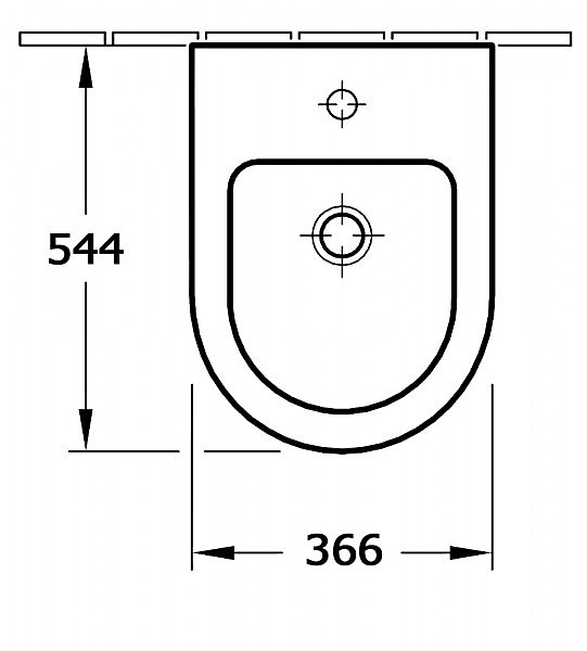 Bidet suspendu de qualité supérieure CH2019V - Avec siphon, Sans bonde Pop Up, Avec robinet 1238C