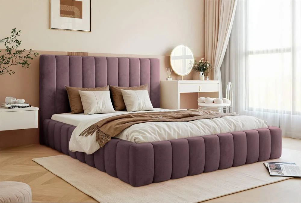 Bedframe Flores velvet 140x200 met opbergruimte