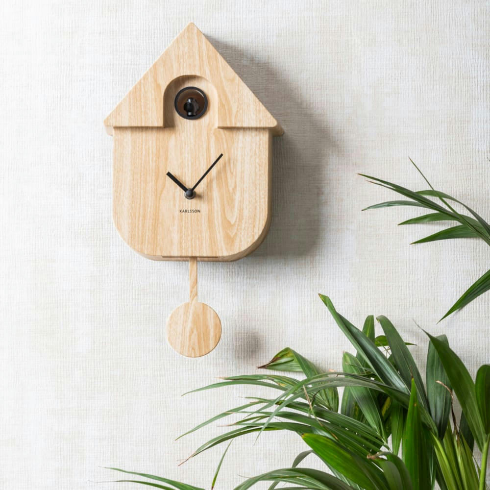 MODERN CUCKOO - Horloge à pendule bois clair