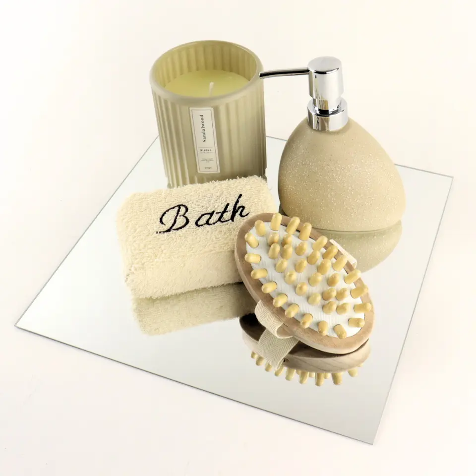 MISOU Plakspiegel 4 stuks 30x30cm Deurspiegel Hangend Zelfklevende spiegel