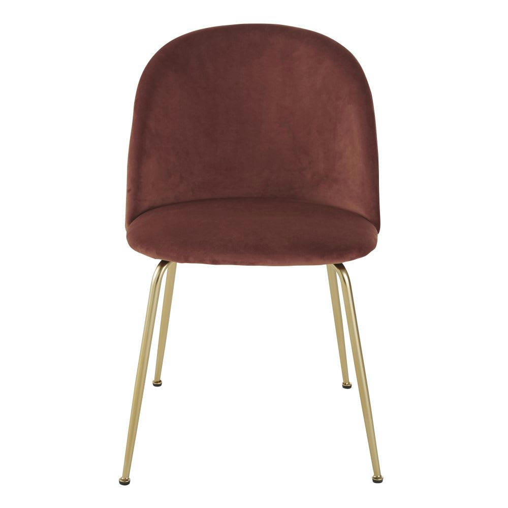 Ginette - Chaise en velours terracotta