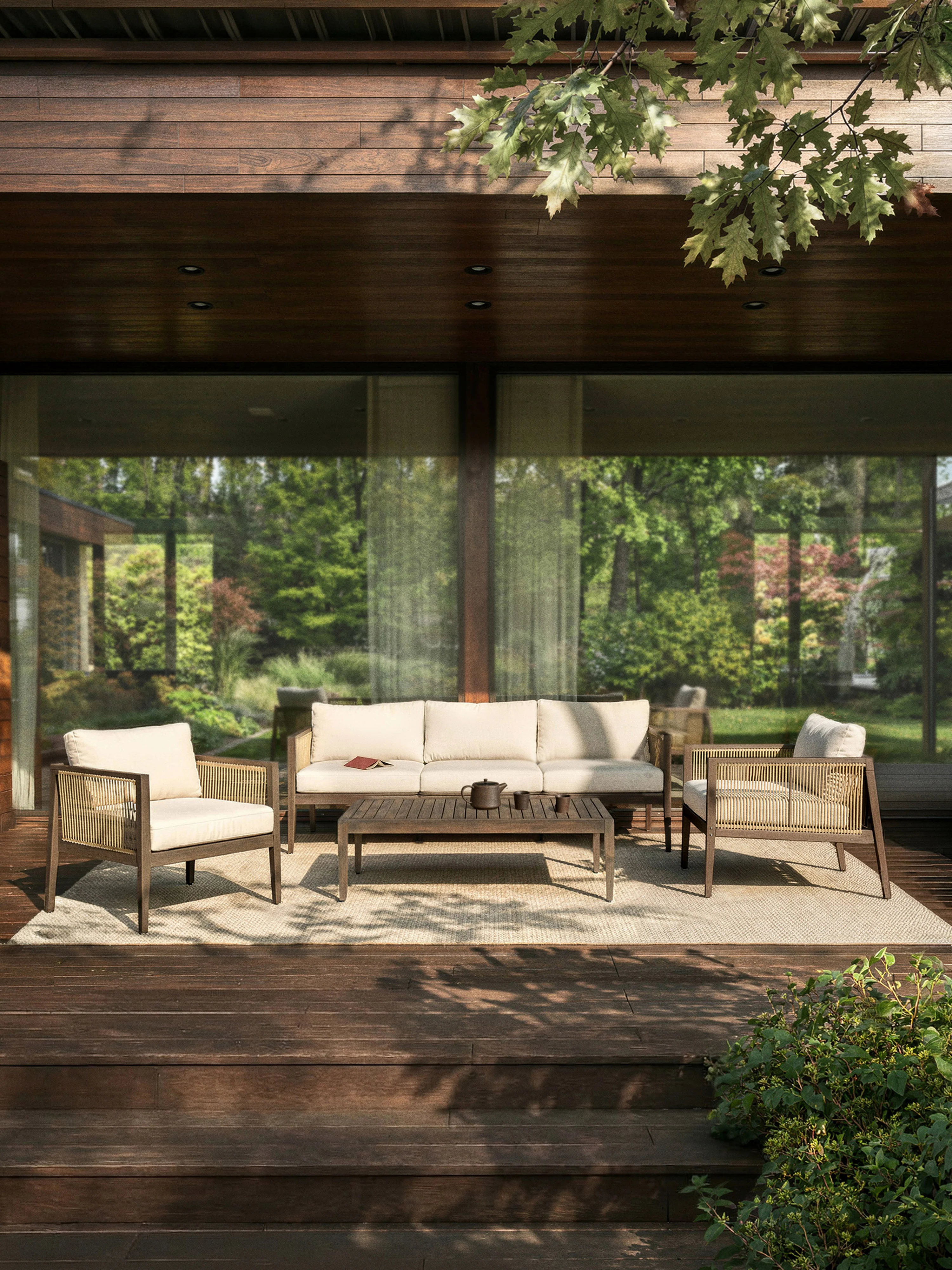 Garten-Lounge-Set Travis aus Akazienholz, 4er-Set