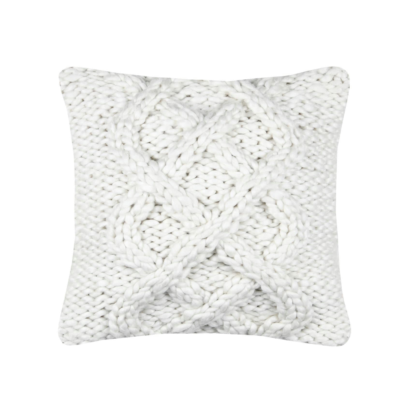 Adonis - Coussin en macramé déhoussable coton ecru 45x45 cm