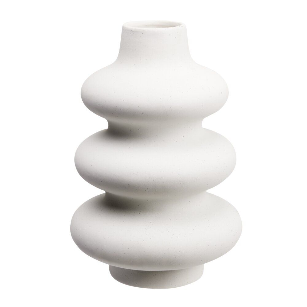 Vase en céramique blanc design courbe