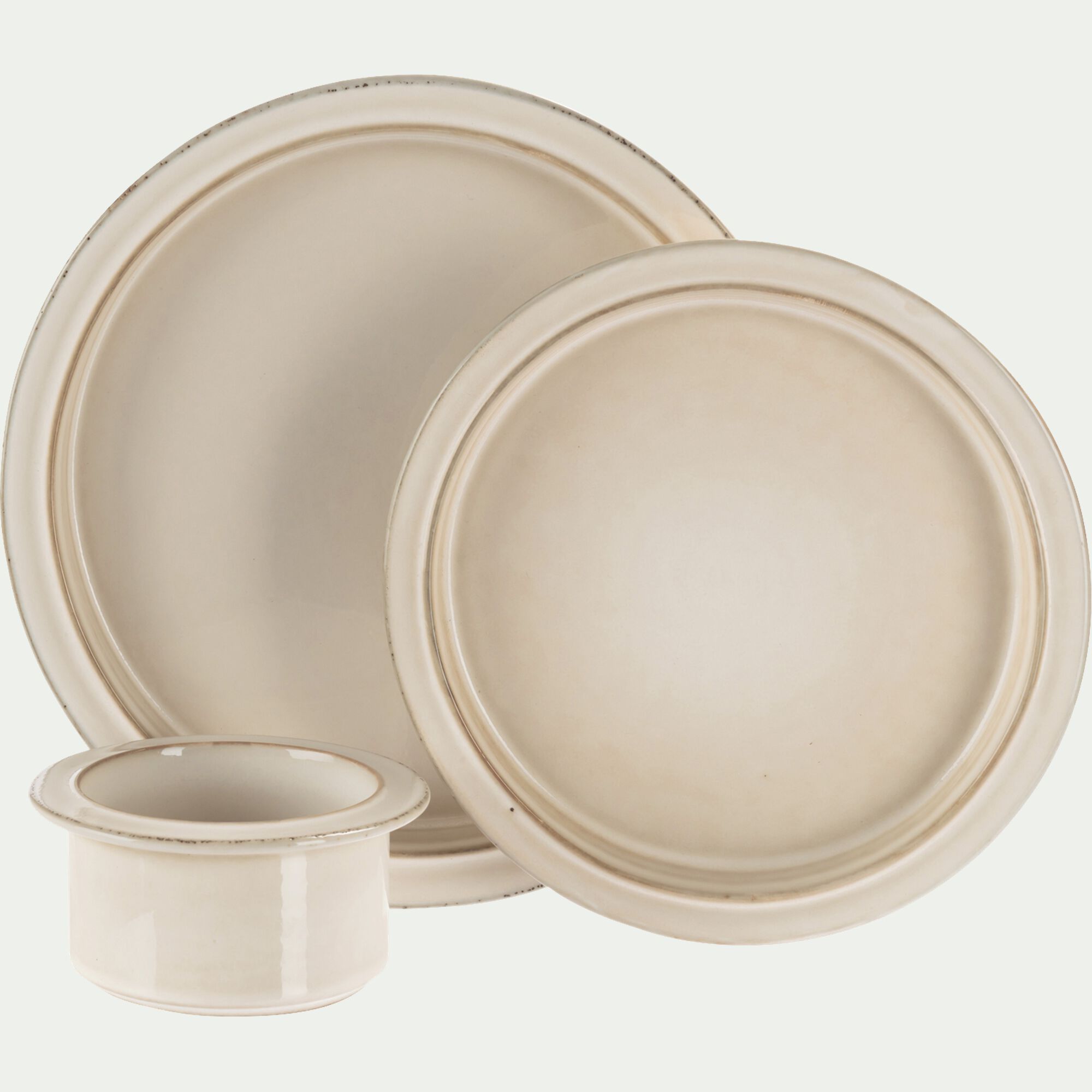 HALO - Assiette plate en grès D26cm - blanc ventoux
