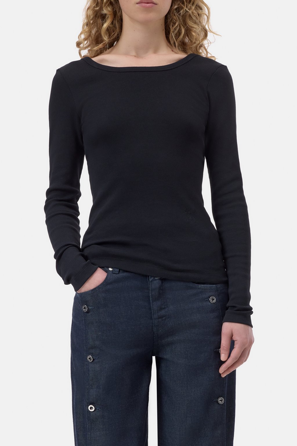 Deep back longsleeve aus Baumwolle