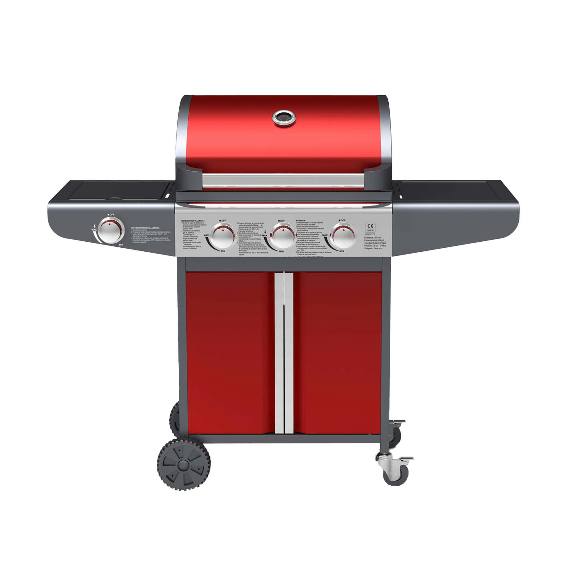 OKLAHOMA - Barbecue à gaz 3 + 1 brûleurs et ustensiles