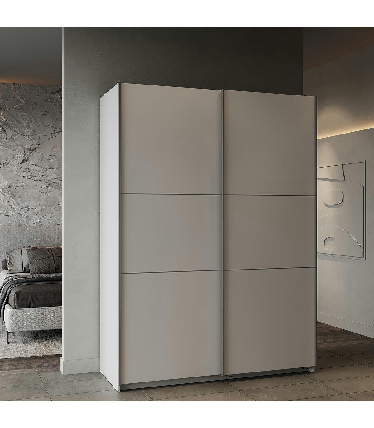 GHOST - Armoire 2 portes coulissantes - L148 cm